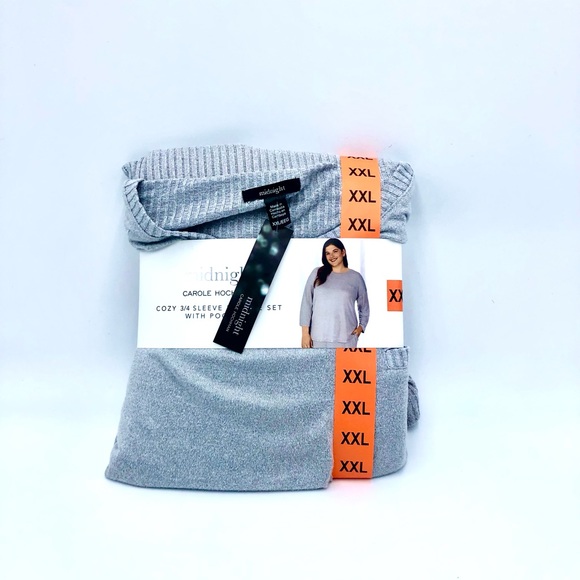2X Gray Midnight, Carol Hoffman cozy, 3/4 sleeve, lounge set with pocket - Picture 1 of 2